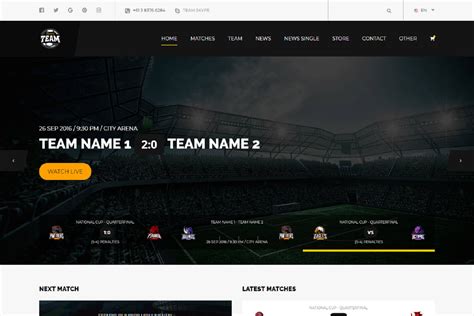 tournament website template.